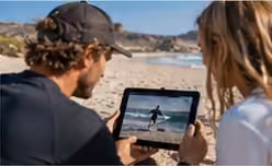 Placeholder image: video analysis on a tablet